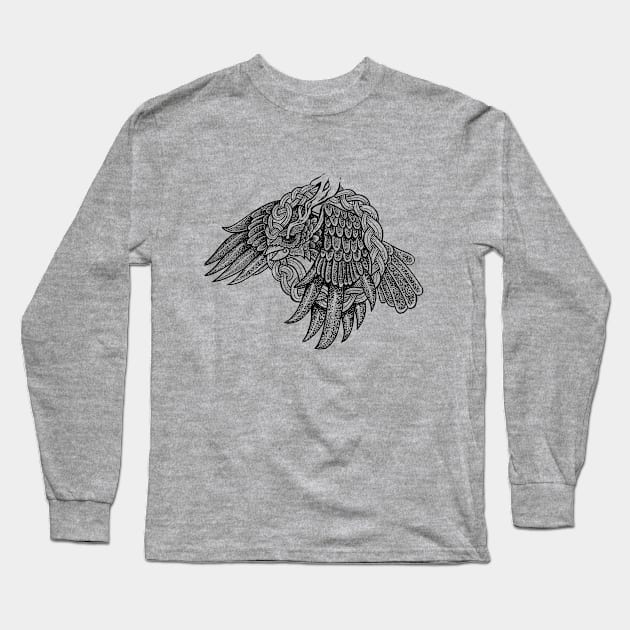 Viking raven Long Sleeve T-Shirt by BlackForge